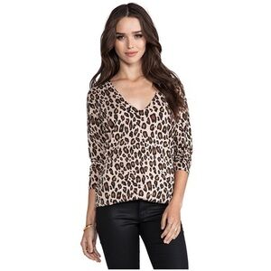 Joie Bold Leopard Print Chyanne Sweater Size S